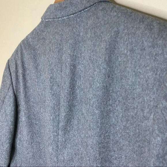 Oscar de la Renta Gray Wool and Cashmere Blend Single Breasted Blazer - Picture 9 of 13